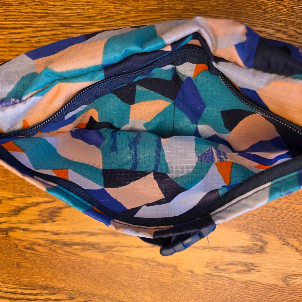 REI Co-op Trail 2 Waist Pack Blue Multi Geometric Ripstop Nylon Hip‎ Bag Gorp - Picture 7 of 10